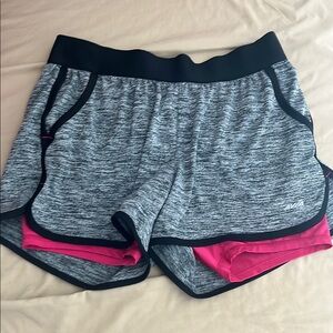 Women's Gray and Pink Athletic Shorts